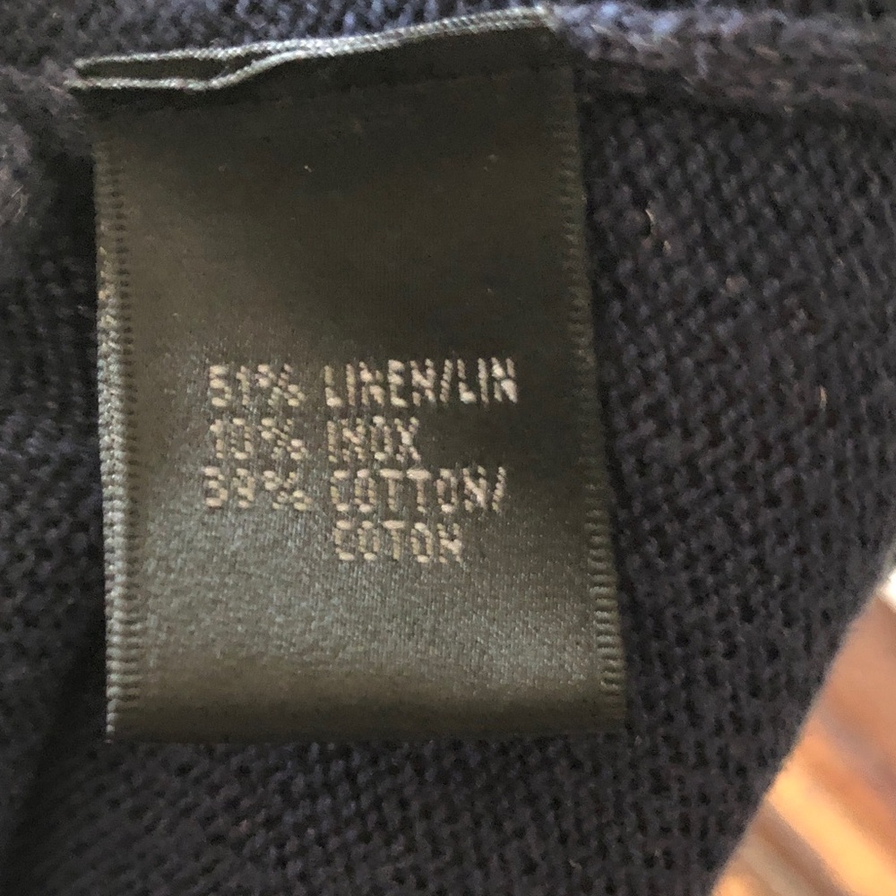 Lafayette 148 New York Navy Ruffled Open-Front Cardigan - Picture 4 of 4